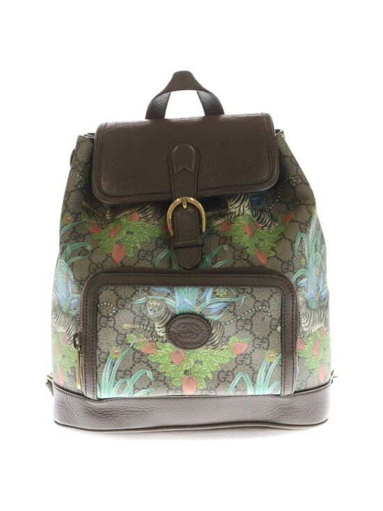 Gucci Tiger GG Backpack Supreme Beige Utbdc